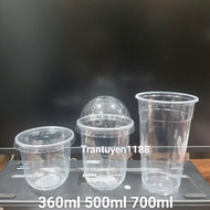 Plastic cup with U-shaped lid 360ml 500ml 700ml combo of 50 with lid