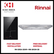 RINNAI RH-S95A-SSVR SLIMLINE HOOD + RB-3012H-CB 30CM 2 INDUCTION HOB BUNDLE