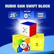 Rubik 3x3 Gan Swift Block 2023 Magnetic Stickerless - Rubik Otachi Combo GAN 355s Stickerless Premiu