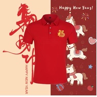 Baju polo Happy New Year 2026 CNY Year of Horse New Year Family polo Shirt#29 马年衣服