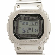 卡西歐 G-SHOCK 全金屬 5000 系列 GMWB5000D1JF 男士數位手錶，黑色和銀色，不鏽鋼錶殼