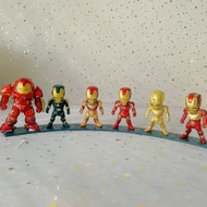 6Pcs/Set 8cm The Avengers Super Hero Hulk Iron Man Captain America Thor Black Widow Hawkeye Loki Action Figure Toys