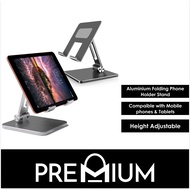 Aluminium Folding Mobile Phone Holder Stand Compatible with Phone iPad Tablets iPhone iPads 12 Pro Max Mini 11  Xs Xr 8 7 6 6S Plus Samsung S22 S21 S20 S10 S9 S8 Note 20 10 9 8 Huawei P30 P20 Mate 20 OPPO Reno Z R17 R15 Xiaomi Redmi Note 7 SUPM-GY