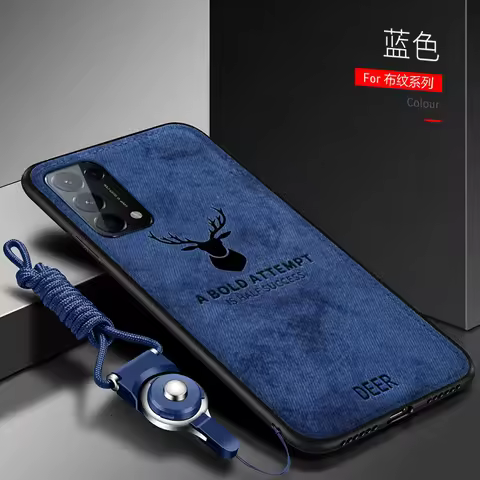 For OPPO Reno 5 6Pro Plus 5K Case Soft Silicone+Hard fabric Deer Slim Protective Back Cover Case for