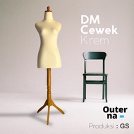 DM Cream Adult Female Mannequin with Iron/Wood Legs | Female Clothes Statue | Female Mannequin | Hal