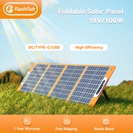 60W 100W | Flashfish Portable Solar Panel 100watts for Power Station Foldable Solar Charger High Eff