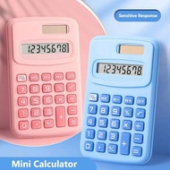 Mini Calculator 8 Digit Digital Counting Tool With Solar Panel Cute Design Mini Pocket Calculator Si