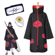 Anime Naruto Akatsuki Cloak Hoshigaki Kisame Headband Ring Ninja Cape Kids Adults Halloween Cosplay 