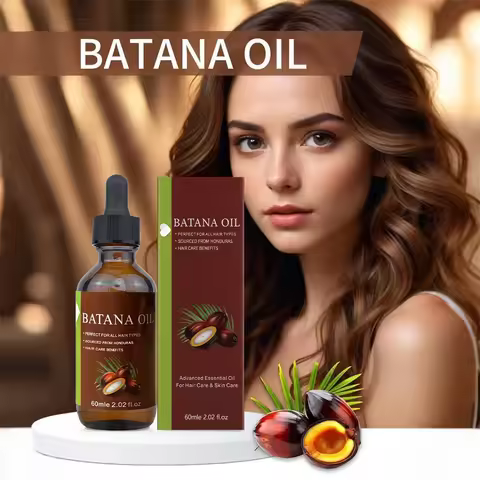 1/2/3/4/5PCS BATANA HAIR CARE OIL 60ML, CURLY HAIR STRAIGHT HAIR CARE ESSENTIAL OIL, SUITABLE FOR AL