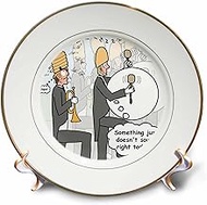 3dRose cp_3035_1 Band & Bee Hive Porcelain Plate, 8"