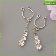 [LovoskibcMY] Small Crystal Fake Nose Stud Earing Nipple Body Ring Non-piercing Septum