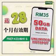 XOX UNLIMITED DATA（NEW PLAN RM35 ONLY) FREE 28 Bulan Tempoh Aktif