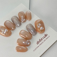 DOLCE NAILS | FAKE NAILS CAT EYE | PRESS ON NAILS | CUSTOM PRESS ON NAILS | EID FAKE NAILS - C02
