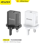 Awei PD61 20W Fast Charging charger Type-C port UK EU US Plug Adapt to multiple mobile devices for f