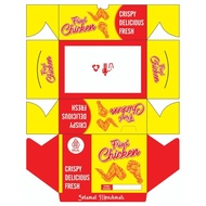 Fried Chicken Cardboard Size 15x10x6cm Ivory White / Fried Chicken Box