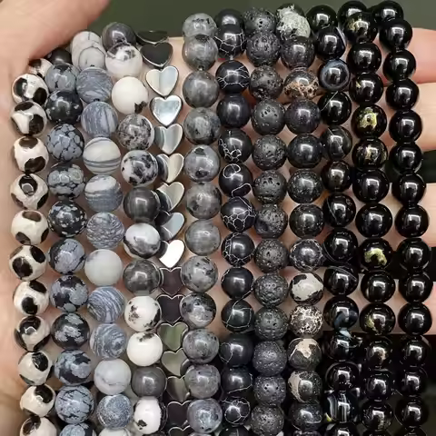 Natural Stone Black Agates Hematite Cat Eye Labradorite Crystal Spacer Beads For Jewelry Making Need