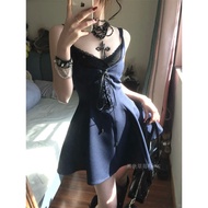 [8-10 days] Sexy Korean Style Lace Two-Piece Dress Set - Flattering Waist Tie Design, Cute A-Line Fo