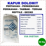 SEDIA!! Kapur Dolomit 50 Kg Via Instant Kemasan Karung Karungan Ori!!