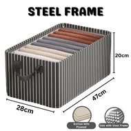 Foldable Storage Box Steel Frame Clothes Organizer Box Storage Basket Kotak Simpan Baju Barang 收纳箱 C