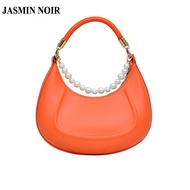JASMIN NOIR PU Leather Women's Shoulder Bag Casual Pearl Beading Handbag Hobos Sling Bag