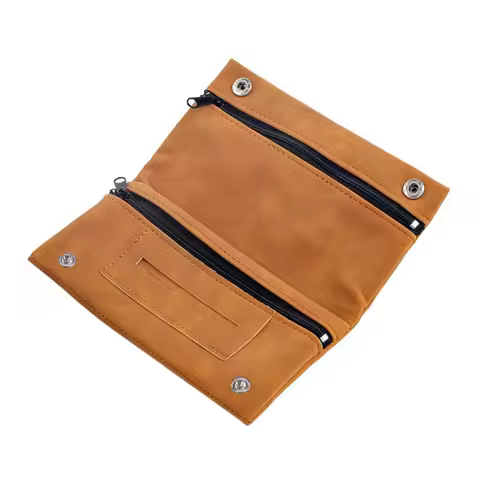 Multifunctional Frosted Leather Tobacco Lighter Pouch Foldable Smoking Accessorie Cigarette Bag Port