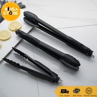 Black Food Tongs Elegant Stainless Food Tongs BBQ Tongs Steak Tongs - 9295
