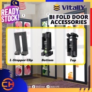 Vitally BiFold Door Roller / L-STOPPER CLIP Replacement for Washroom Toilet / Bi Fold Pintu Lipat Tandas