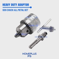 3pcs Heavy Duty SDS All Metal Drill Chuck Head Set Adapter Converter with Adaptor Key Tool for Bosch Makita GBH Drill