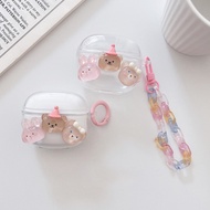ins Chain Cover for Sony LinkBuds S/ WF-L900 /WF-1000XM4 / XM3 Case Cartoon Cute Transparent Earphone Cover freebuds pro Soft silicone Hearphone Box