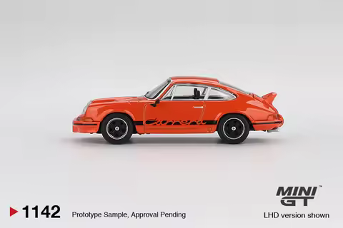 PreSale MINI GT 1:64 Carrera RS 2.7 Tangerine with Black Paper Box / Blister Package Die-Cast Car Mo