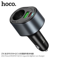 HOCO Z56 หัวชาร์จในรถพร้อมช่องจุดบุหรี่ ชาร์จเร็ว PD35W+QC3.0 มี 2 พอร์ต 1USB/1Type-C