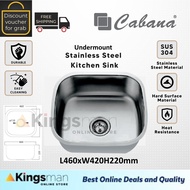 [Kingsman] Cabana Single Bowl Undermount 304 Stainless Steel Home Living Kitchen Sink Dapur Sinki Re