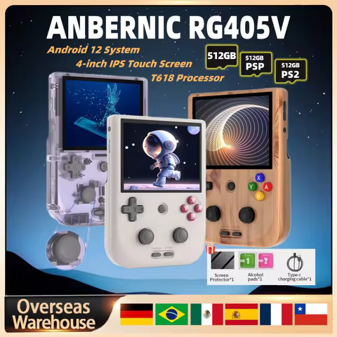 ANBERNIC RG405V Handheld Game Console Android 12 4 Inch IPS Touch Screen Portable T618 64-bit Game P