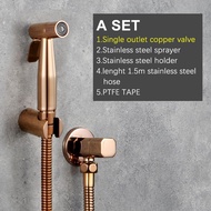 {GHKYU} Hand Held Bidet Toilet Sprayer Rose Gold Stainless Steel Douche Kit Toilet Bidet Shattaf Cop