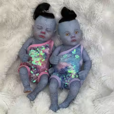 28CM Avatar Loulou&Meadow Lifelike Reborn Baby Dolls Collectible Art Dolls Full Soft Vinyl Bebe Doll