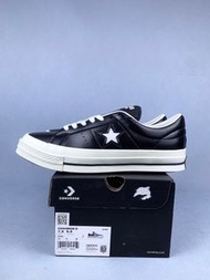 Converse One Star Ox系列低幫內增高板鞋  HanByeol  黑皮白星 165741C 男女款