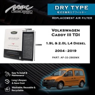 Volkswagen Caddy III TDI 1.9L & 2.0L L4 Diesel 2004 to 2019 33-2865MX Max Racing Exhaust Drop-in Dry