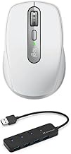 Logitech MX Anywhere 3 Compact Performance Mouse for Mac with Knox Gear 4 Port USB Hub Bundle (2 Ite