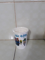 25 - 50 cái ly giấy cốc giấy 360ml - 14oz/12oz kèm nắp bằng