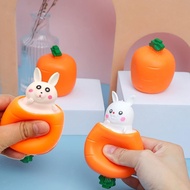 Carrot Rabbit Fidget Toys Pop Up Squishy Rabbit in Carrot Stress Relief Squeeze Toys Squishes for Kids &amp; Adult Tricky Funny Novelty Toy