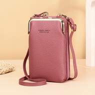 Fashion Women Mini Crossbody Bag &amp; Handbag Clips Phone Pocket Female Clutch Wallet Ladies Small Purse Pu Leather Shoulder Bags