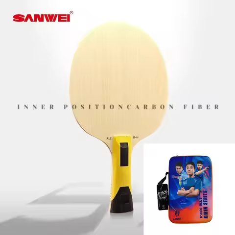 Genuine Sanwei 75 Built-in 54 Table Tennis Racket Huang Fang Carbon Bottom Plate Professional Grade 
