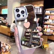 Ins Style Love Heart Mirror Cover For Vivo X200 Pro Mini Y93 Y93s Y91i Y91C Y37 Pro Y37M Y36T Y03 Y1