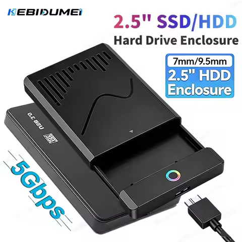 KEBIDUMEI 2.5" External Hard Drive Enclosure USB 3.0 5Gbps Hard Disk Case 6TB Supports 7mm 9.5mm Dis