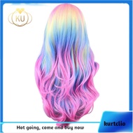 Colorful Rainbow Wig Ghost Festival Wig in the Fringe Simulation Scalp Party Ghost Festival Wig