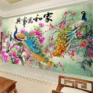 TC391 Lukisan5dGambar Burung Merak Untuk Dekorasi Rumah