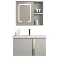 "Toilet Storage Cabinet With Mirror Bathroom Sink Stainless Steel Bathroom Cabinet With Mirror Sink "Alumimum Integrated Ceramic Diversified Storage Design Color Collision Design wangdian 2