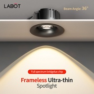 Frameless 3 Color Spotlight Recessed 7W 12W Upgrade RG0 Anti-blue RA98 Eye-protect Spotlight For Cei