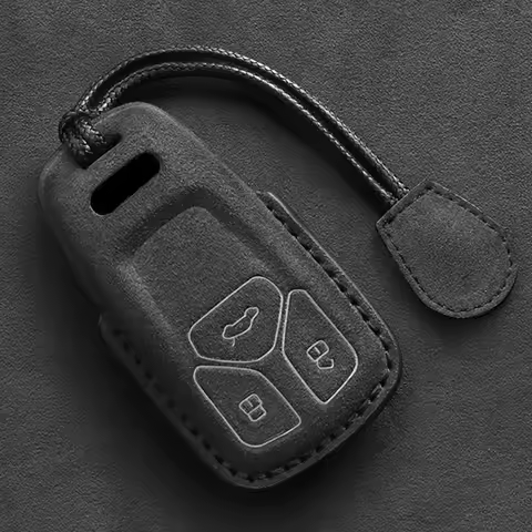 Leather Car Key Case Fob For Audi A4 B9 A1 A3 A5 A6 8S 8W Q3 Q5 Q7 4M S4 S5 S7 TT TTS TFSI RS Keycha