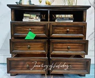 美式簡約全實木黑胡桃木色多斗櫃,收納櫃,儲物櫃 一款好靚又實用,黑胡桃木高貴色的多斗實木櫃. 呎吋: